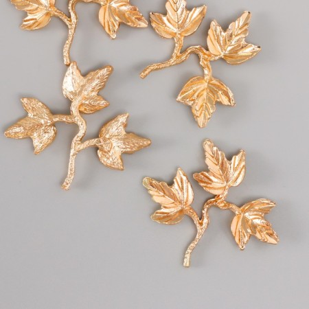 Decor for creativity Metal "Victor with three leaves" gold 3.6x4x0.4 cm-1