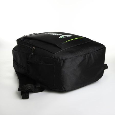 Youth backpack with a zipper, 4 pockets, black/green color-4
