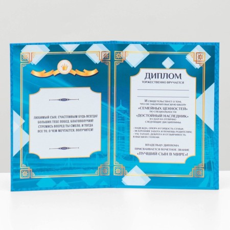 Диплом "Лучшего в мире сына"-1