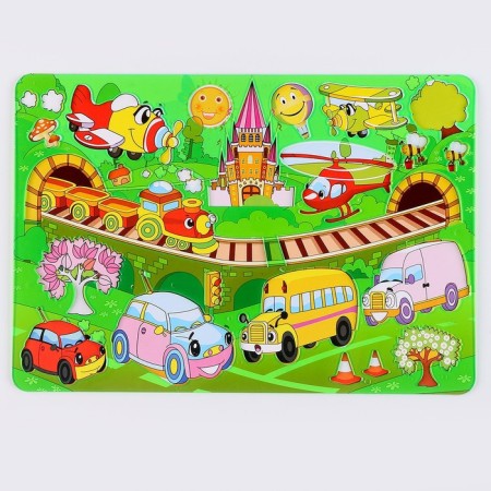 Stencil for kids "cute transport" with coloring-1
