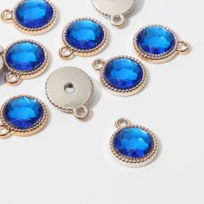 Circle-suspension “Circle” Circle 2 × 1.6 × 0.2 cm, (set 10 pcs.), The color is blue in gold