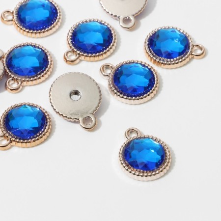 Circle-suspension “Circle” Circle 2 × 1.6 × 0.2 cm, (set 10 pcs.), The color is blue in gold