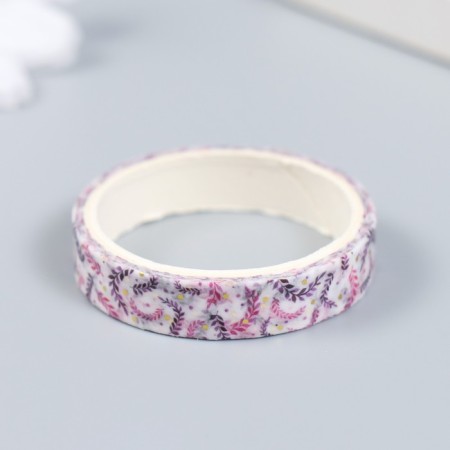 Glue tape Paper "Flowers" set 10 pcs width. 0.8 cm dl. 2 m 8.5x4x1 cm-2