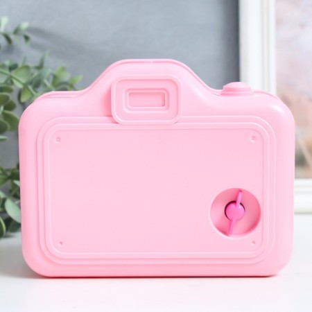 Casket Musical Mechanical Light "camera - cat" pink 10.5x12.5x16 cm-3