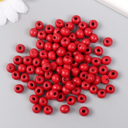 Beads for creativity tree "Bright red" D-0.8 cm, set of 20 g-1