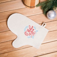 Mitten for a bath with embroidery 