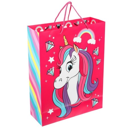 Gift package, 31x40x11 cm, packaging, Minnie Mouse and unicorn-1