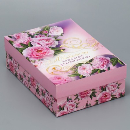 Gift folding box, packaging, “Favorite class teacher”, 21 x 15 x 7 cm-1