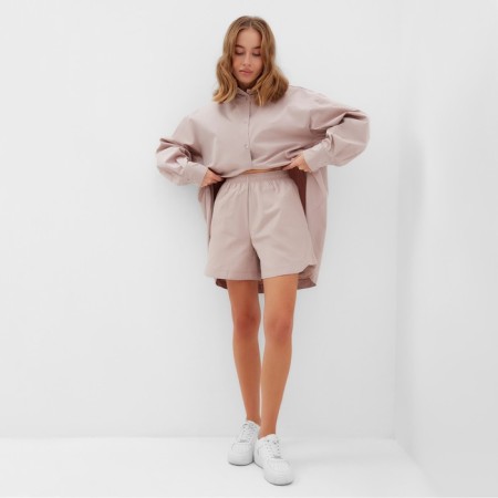 Female set (shirt, shorts) minku: oversize color gray-pink, river 48-1