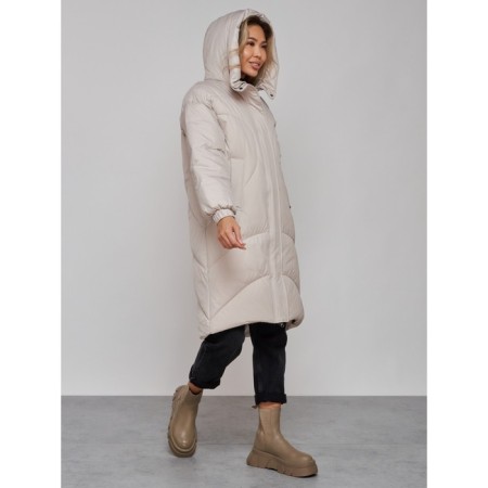 Coat insulated winter female, size 50, light-gray color-8