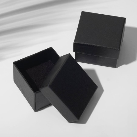 Gift box for a ring/earrings “minimal”, 5 × 5cm, black color-1