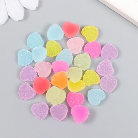 Decor for creativity plastic "heart-marmalade" set 30 pcs mix 1x1x0.5 cm