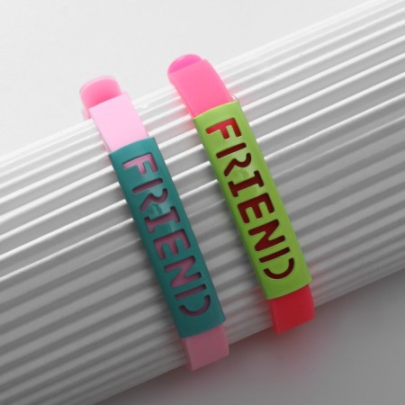 Bracelets "Demetrons" Silicone, Friend, Mix color, 20 size-5