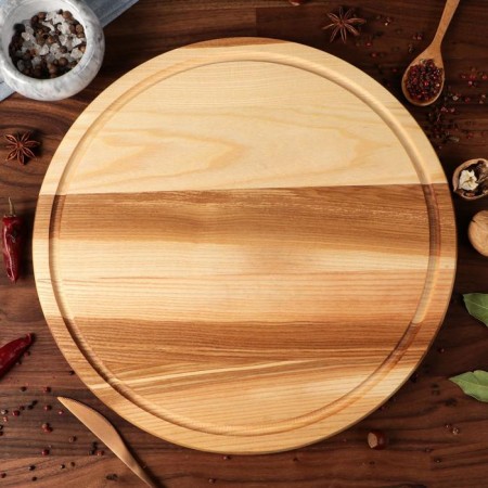 Menzhitsa wooden "yin-yang", with a cutting board, D-35 cm, an array of ash-1