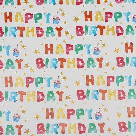 Package paper, glossy "Happy Birthday", 70 x 100 cm, 1 sheet-4