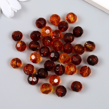 A set of plastic beads "Astra" 10 mm, 20 g, amber-1