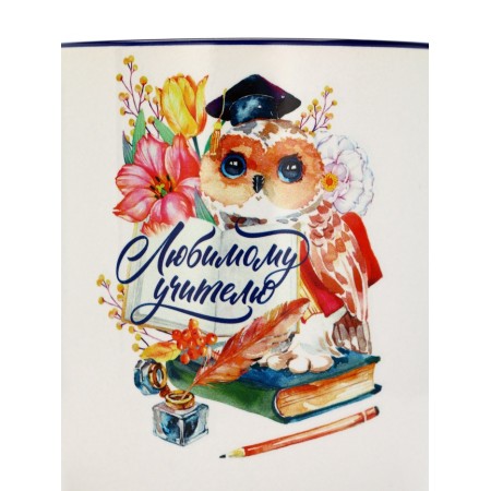 A mug with a spoon "Beloved Teacher", 350 ml-3