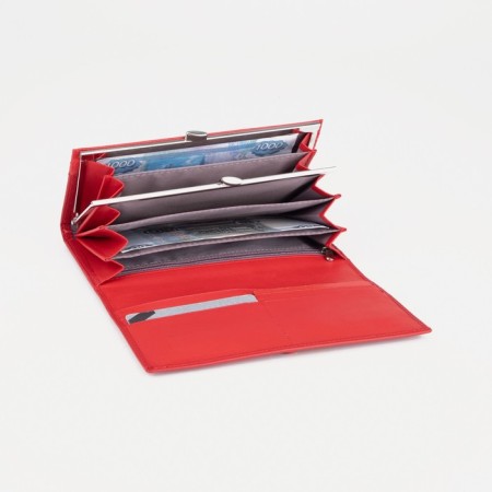 Women's wallet on magnets, red color-3