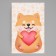 Gift folding box, packaging, Funny Corgi, 15 x 15 x 8 cm