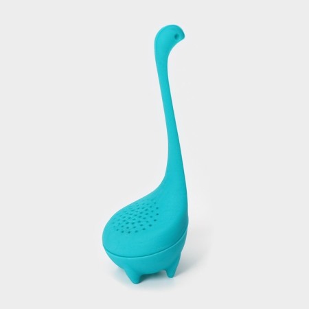 Seitchechko for brewing tea "dinosaur", 14.5 cm, turquoise color-1