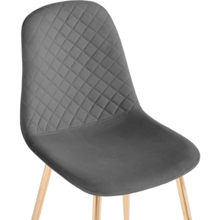 Stol on a metal frame DABL Metal/velor, gold/gray 44x53x86 cm-4
