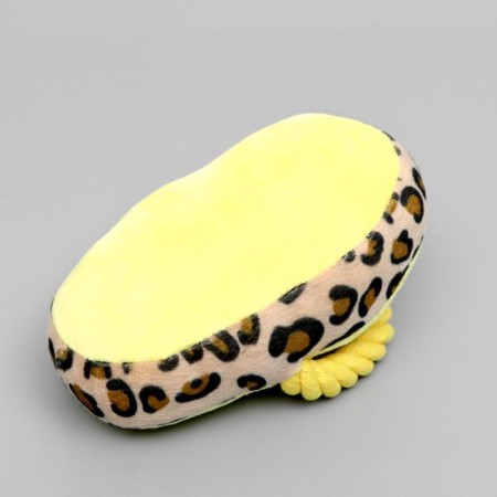 The toy is soft for dogs "slippers with a rope", with a squeak, 15 cm, yellow-4