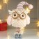 Interior doll "owl in a pink cap and in hetras" 40x10x18 cm