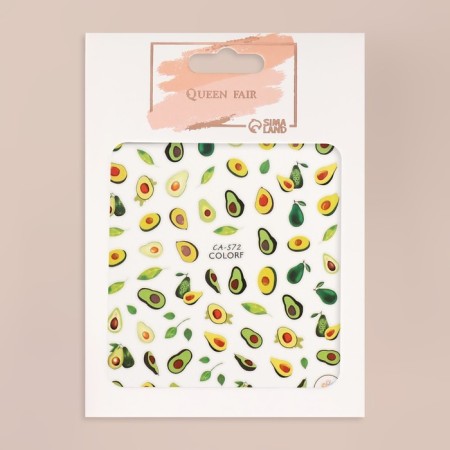 Avocado nail stickers, multi -colored-1