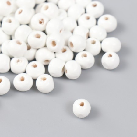 Beads for creativity tree "White" D-0.8 cm, set of 20 g