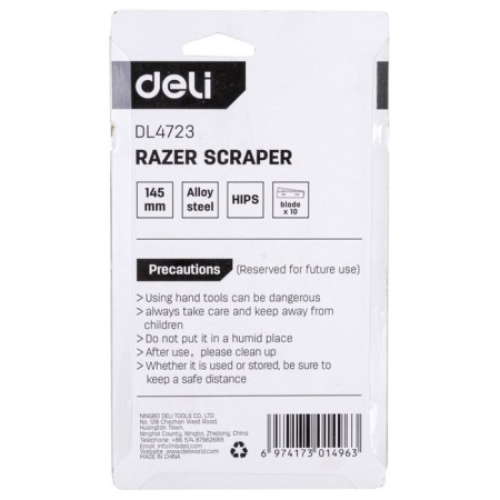 Deli DL4723 98392 scraper, blade 18 x 0.5 mm, 145 mm-3