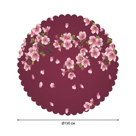 Tables on the table "Sakura flowers", round, Saten, d = 150 cm-1