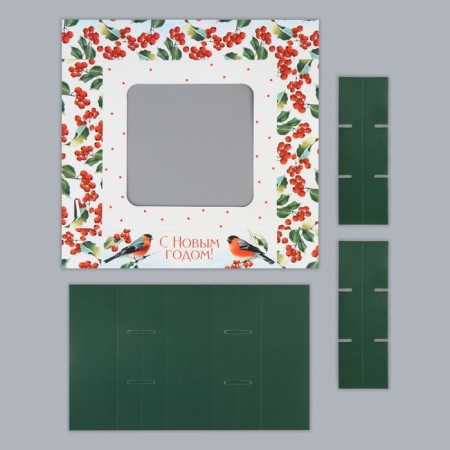 Box for sweets "Happy New Year", bullfinch, 14.7 x 14.7 x 3.5 cm, New Year-4