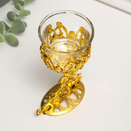 Climber Plastic, glass "Butterfly" gold 12x7.5x6 cm-2