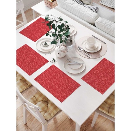 Set of napkins for setting the table "Red Fun", rectangular, size 32x46 cm, 4 pcs