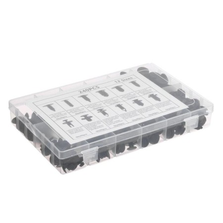 Clips and fasteners, 12 types, set 240 pcs-3