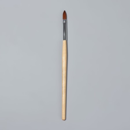 Brush for extensions and design of nails, petal, 19.5 cm, beige color-1