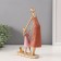 Polystone souvenir "Mom with daughter and dog" orange-pink 5x14x24 cm
