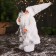 Santa Claus "In a caftan with sequins and with a flashlight" 30 cm, silver-white