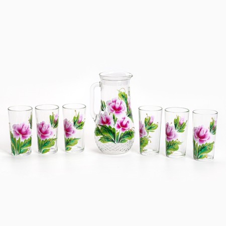Set for juice "Rosochka" art painting, 6 glasses 1250/200 ml-13
