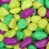 Decorative pebbles, fluorescent mix: lemon, green, purple, 350 g, fr. 5-10 mm