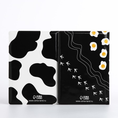 Gift set: 2 covers for passport, white/black color-2