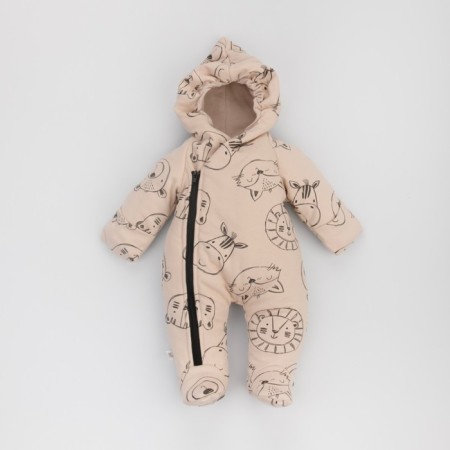 Kinderlitto children's jumpsuit “New friends. Beige animals ", height 68-74 cm-1