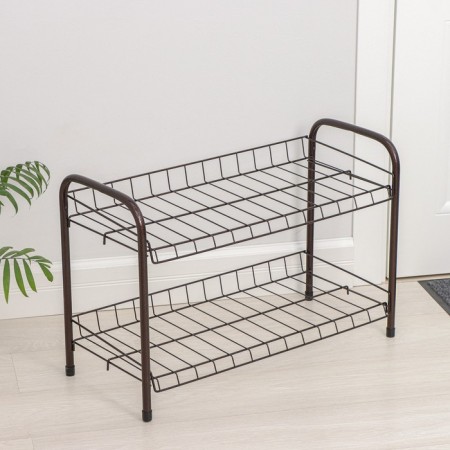 Shoe shelf collapsible, 2 tiers, 68 × 28 × 44 cm, color copper antik-2