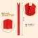 Lightning "Tractor", No. 5, connective, locking machine, 30 cm, red color