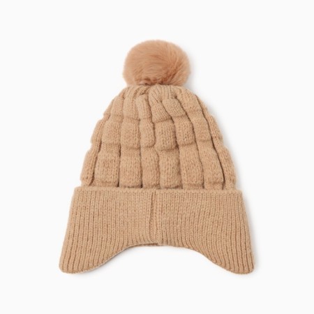 Children's hat minku, beige color, rr 46-48-2