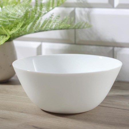 Glass -ceramic salad -glass zelie, d = 18 cm, white color