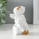 Polystone souvenir "Snow -white angels on a log - heart and key" 7.5x7x10.5 cm