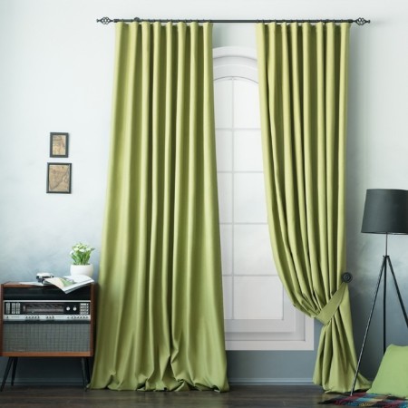 Set of curtains "Billy", size 170 x 270 cm - 2 pcs, grab - 2 pcs, color of herbal-1