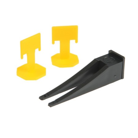 LOM tile alignment system, 1 l, clamp 1 mm + wedge (50 pcs./50 pcs.), Bucket