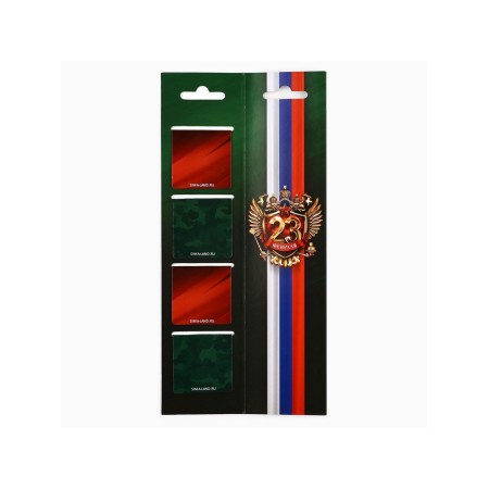Magnetic bookmarks for books, 4 pcs. In the postcard "Defender of the Fatherland"-1